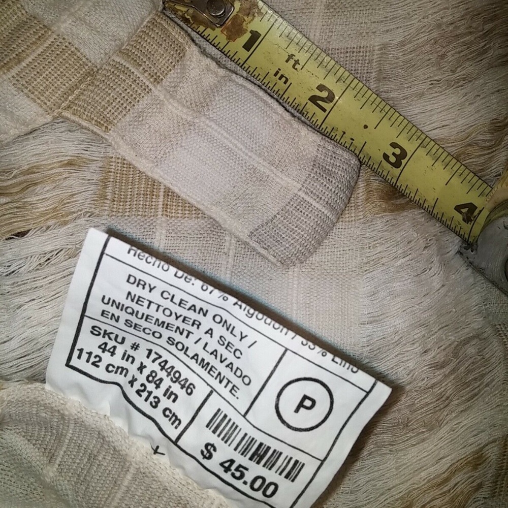 1- Pier 1 Imports Linen Blend Curtain Panel 42x80' - Picture 3 of 6